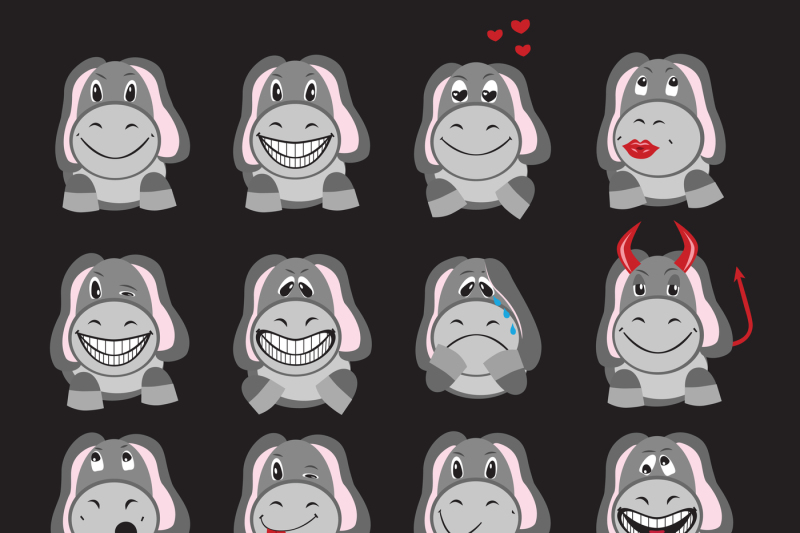 icons-in-the-form-of-a-donkey-depicting-various-emotions-archive-contains-jpeg-300-dpi-isolated-on-white-background-png-transparent-background-eps-10-in-any-desired-size