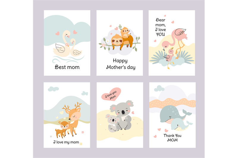 cute-animal-mother-day-cards-cubs-and-mummy-baby-animals-love-mom-f