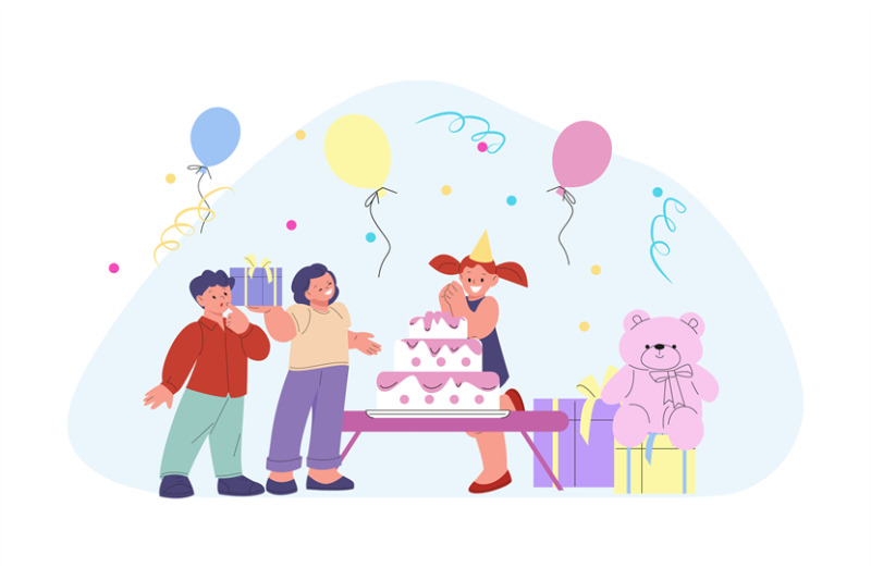 birthday-party-with-cake-balloons-and-confetti-cute-girl-and-friends