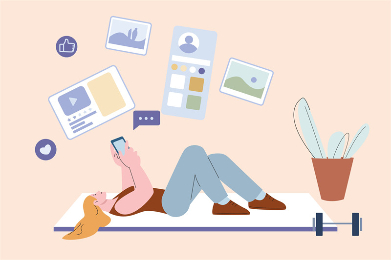 lazy-girl-use-smartphone-surfing-the-internet-instead-of-exercising