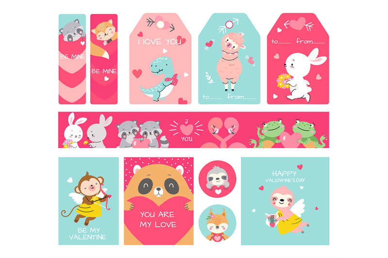 valentines-day-labels-banners-and-gift-tags-with-cute-cartoon-animals