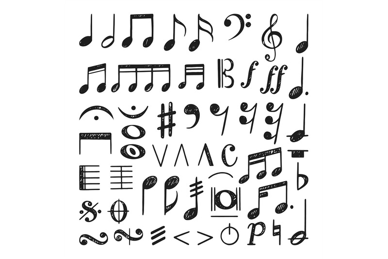 musical-notes-sketch-collection-doodle-note-music-kids-ink-drawing