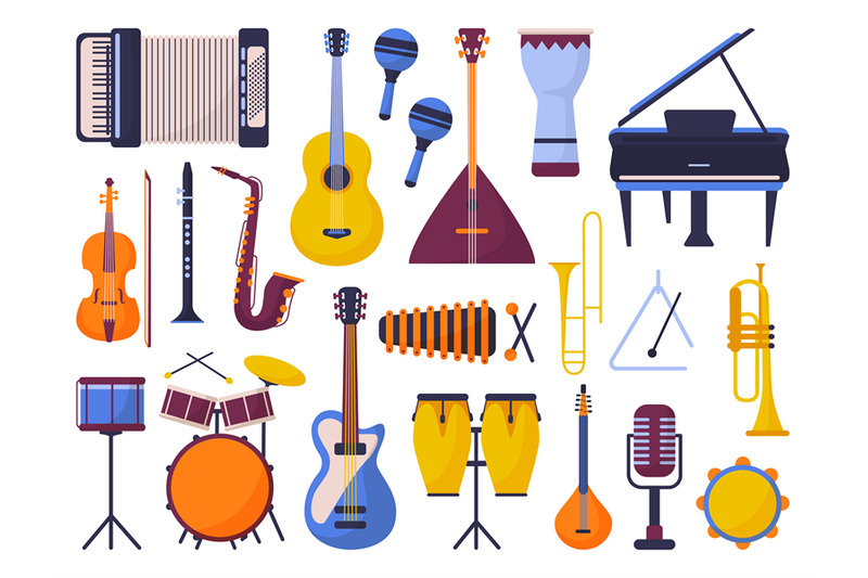 music-instruments-icons-musical-electronic-drum-violin-clarinet-and