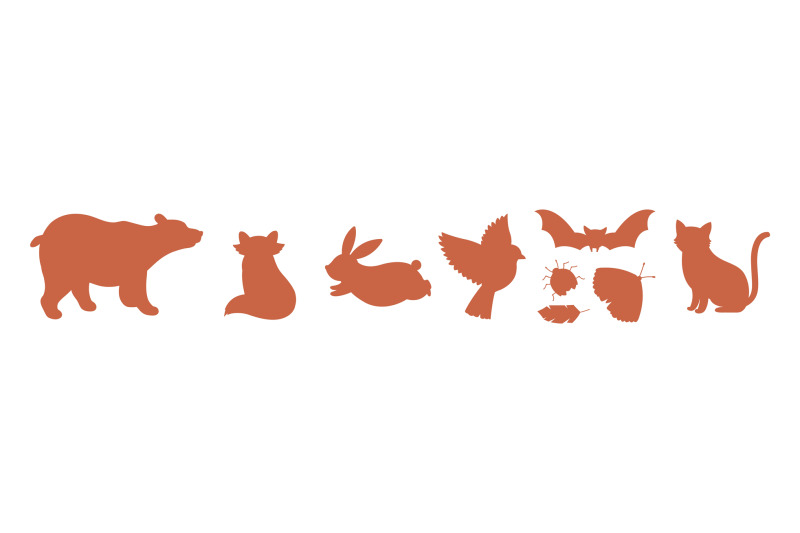 animal-and-bird-insect-and-bat-silhouettes-bear-bunny-cat-and-butt