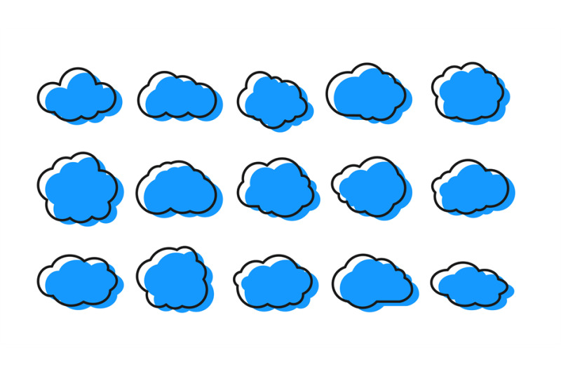 clouds-neon-icons-set-blue-cloud-simple-trendy-bubbles-design-decor