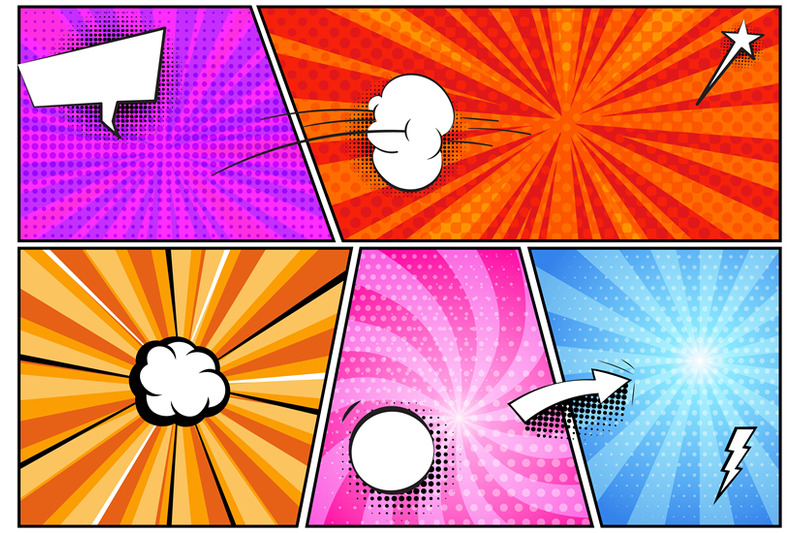 comic-cartoon-page-template-superhero-halftone-pop-art-design-comics