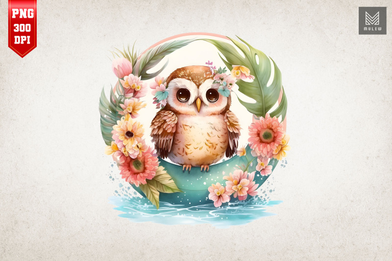 cute-owl-summertime-watercolor-3