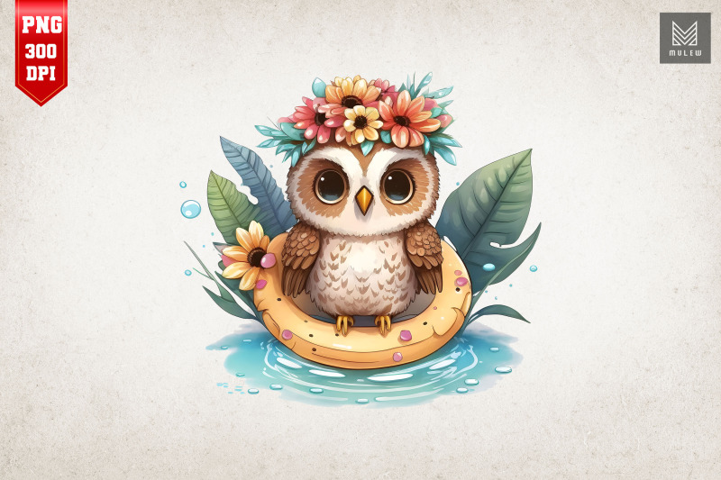 cute-owl-summertime-watercolor-5