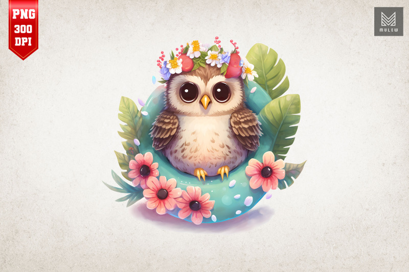 cute-owl-summertime-watercolor-7