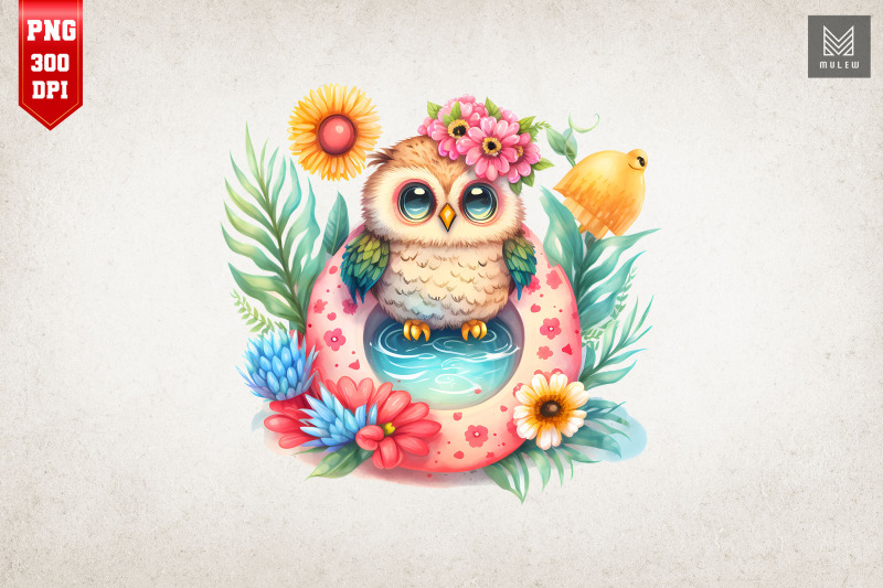 cute-owl-summertime-watercolor-17