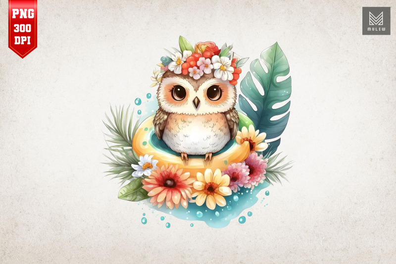 cute-owl-summertime-watercolor-19