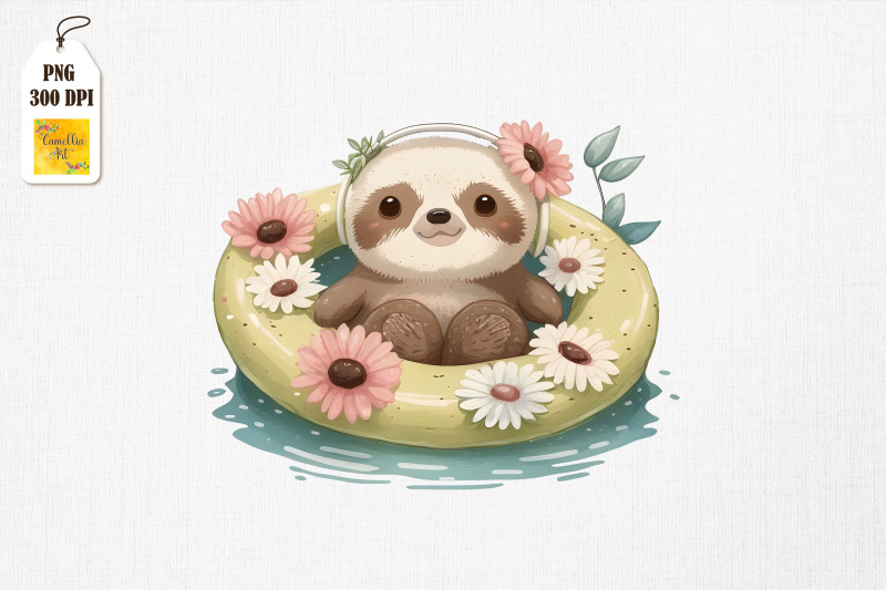 cute-sloth-summertime-watercolor-15