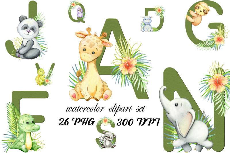 safari-nursery-wall-art-baby-animal-alphabet-print-set-watercolor-ju