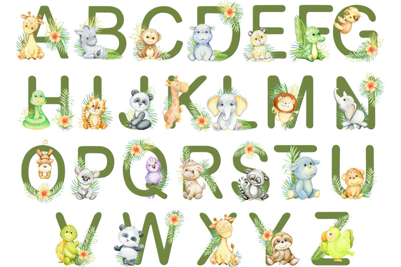 safari-nursery-wall-art-baby-animal-alphabet-print-set-watercolor-ju