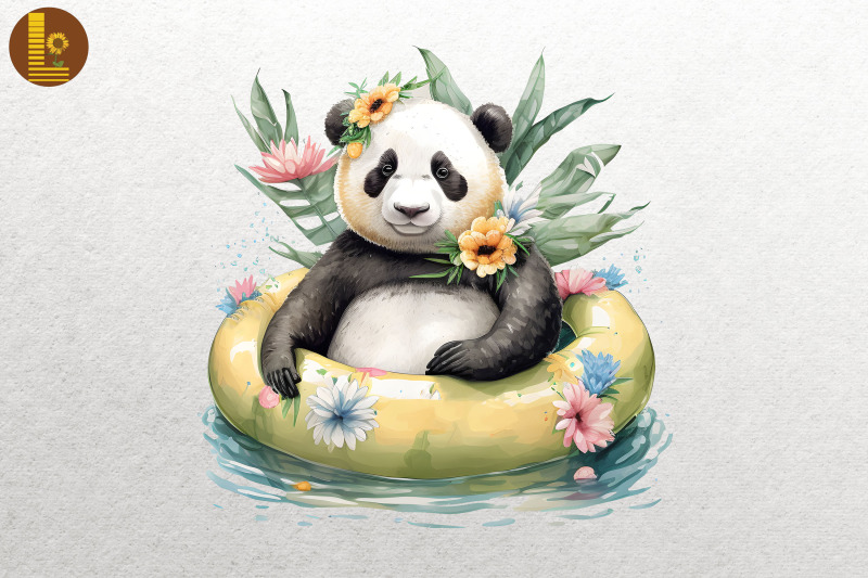 cute-panda-summertime-watercolor-3