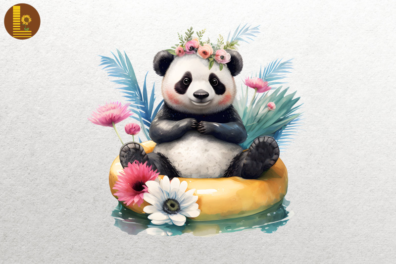 cute-panda-summertime-watercolor-4