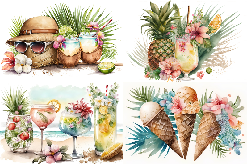 summer-time-watercolor-collection