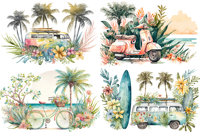 summer-time-watercolor-collection