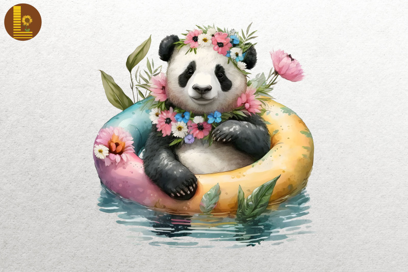 cute-panda-summertime-watercolor-6