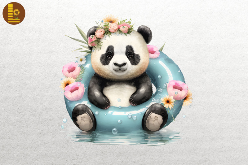 cute-panda-summertime-watercolor-7