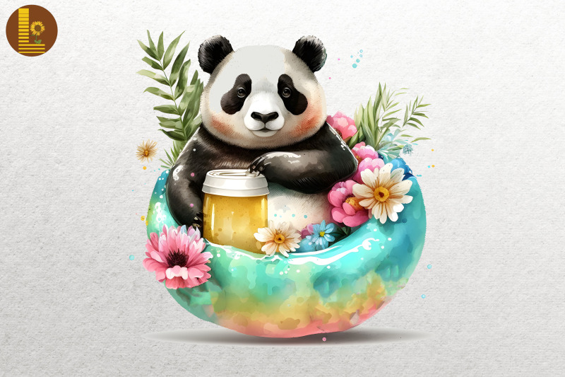 cute-panda-summertime-watercolor-8