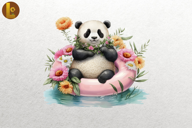 cute-panda-summertime-watercolor-9