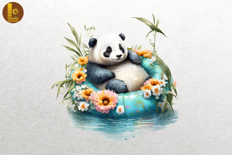 cute-panda-summertime-watercolor-12