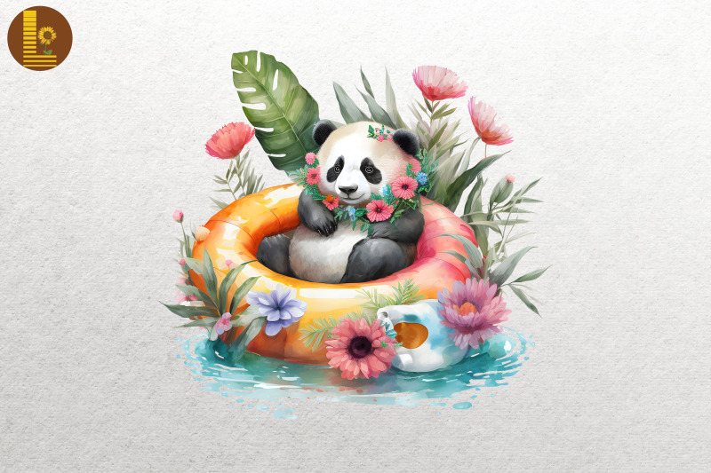 cute-panda-summertime-watercolor-13