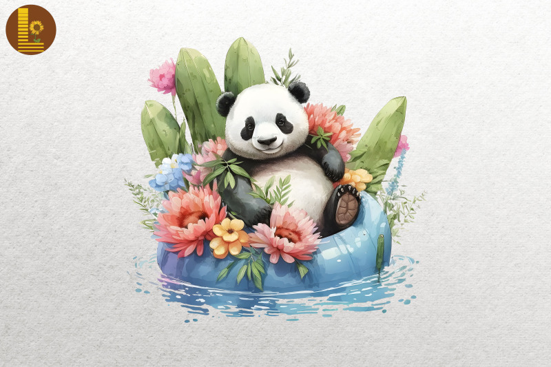 cute-panda-summertime-watercolor-18