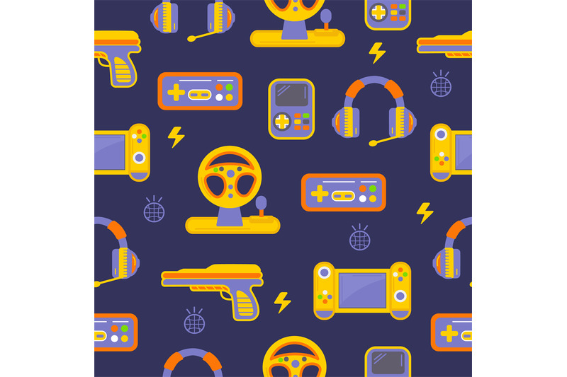 video-gaming-seamless-pattern-joystick-digital-computer-game-flat-ga