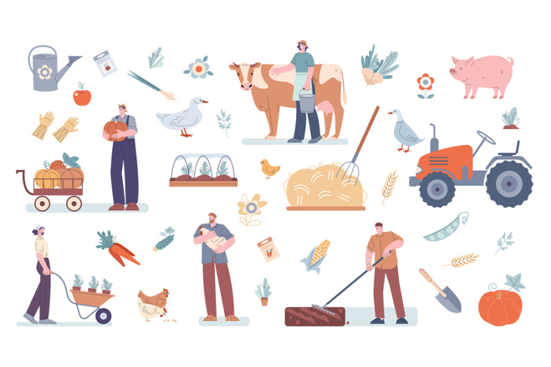 Agriculture Collection Farmer People Male Gardener Harvest Clipart 