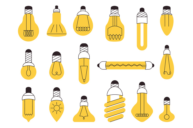 flat-minimal-light-bulbs-design-icons-lighting-bulb-and-filament-iso