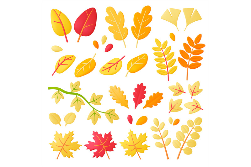 autumn-3d-leaves-forest-yellow-leaf-renderings-seasons-fall-plants