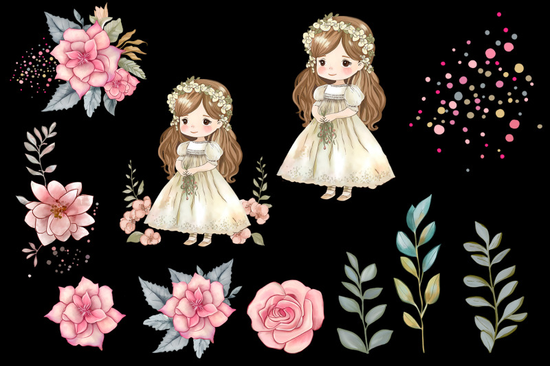 chibi-girl-cute-princess-and-fairy-flowers-clipart