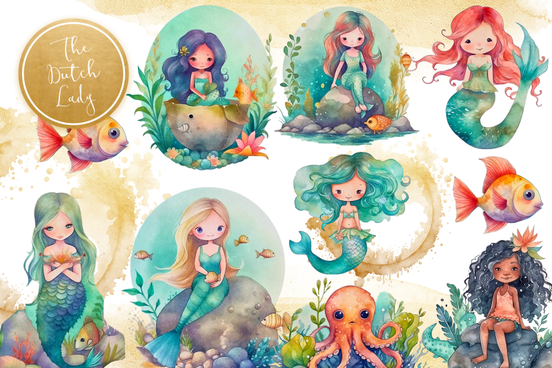 underwater-girls-amp-mermaid-clipart-set