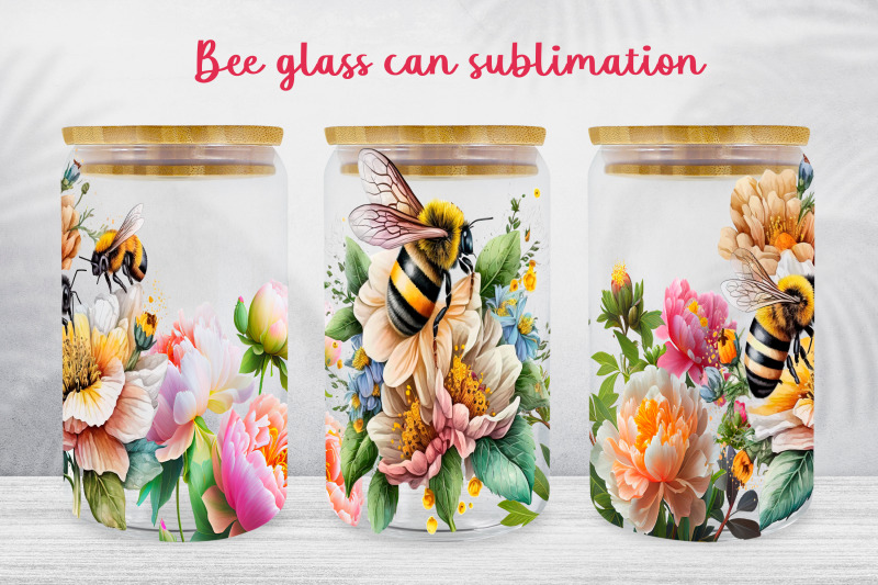 bee-glass-can-wrap-spring-floral-libbey-can-sublimation-png