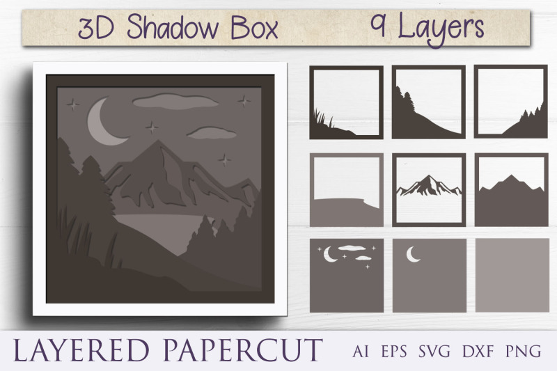 3d-shadow-box-bundle-layered-mountain-animal-nature-svg
