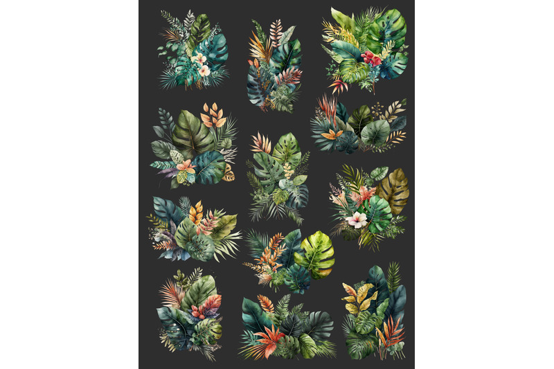 tropical-greenery-illustrations-png-watercolor-tropical-leaves-clipar