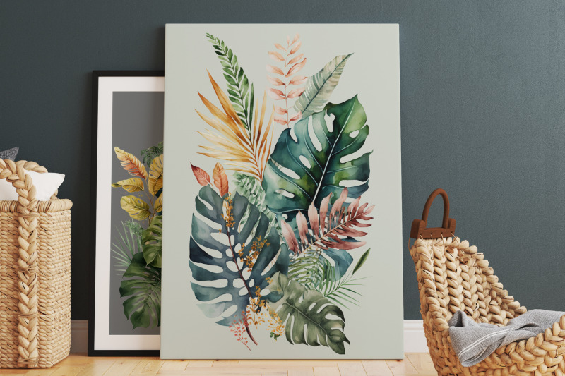 tropical-greenery-illustrations-png-watercolor-tropical-leaves-clipar
