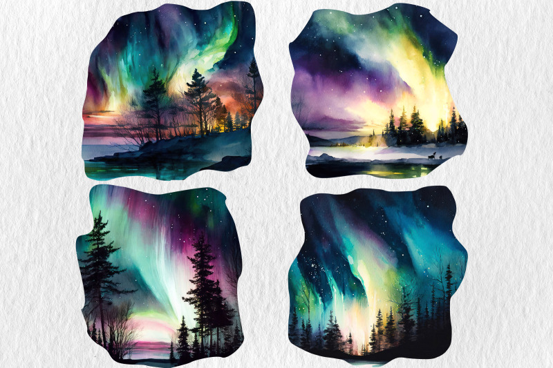 watercolor-northern-lights