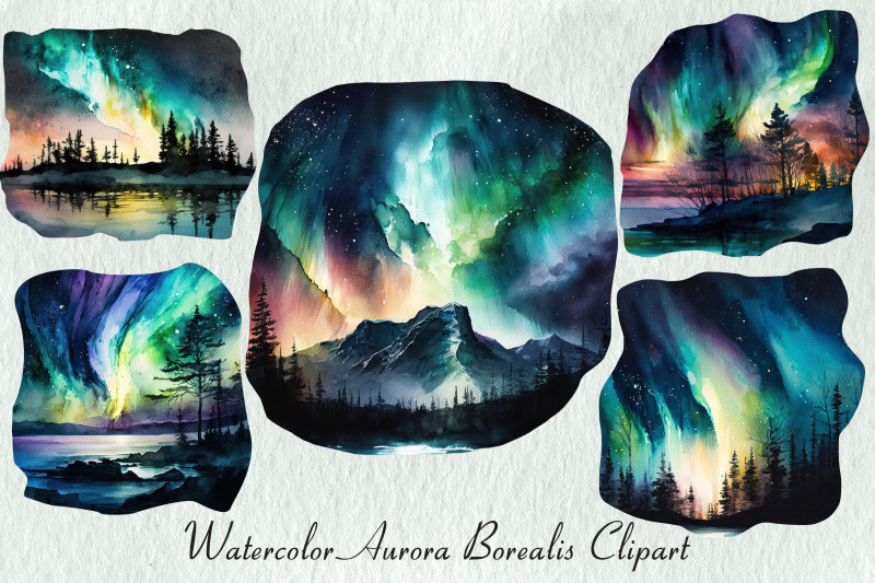 watercolor-northern-lights