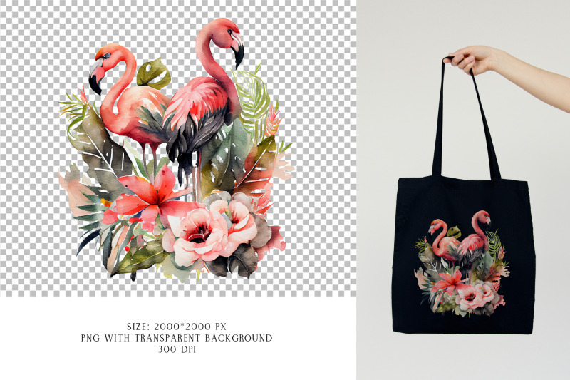 watercolor-tropical-flamingos-png-tropical-flowers-clipart