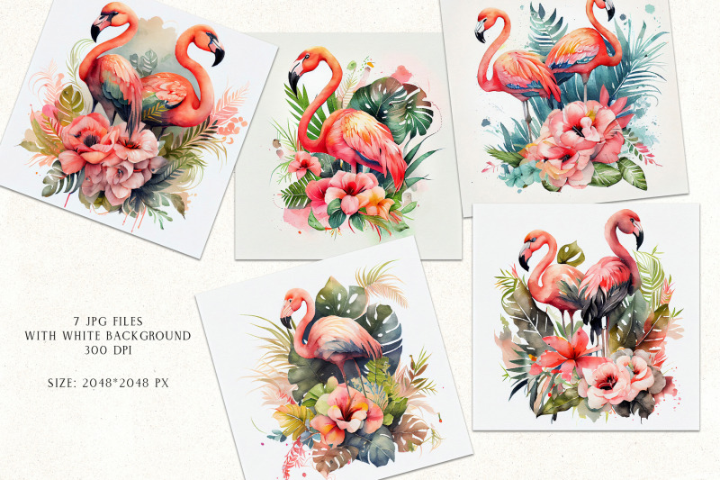 watercolor-tropical-flamingos-png-tropical-flowers-clipart