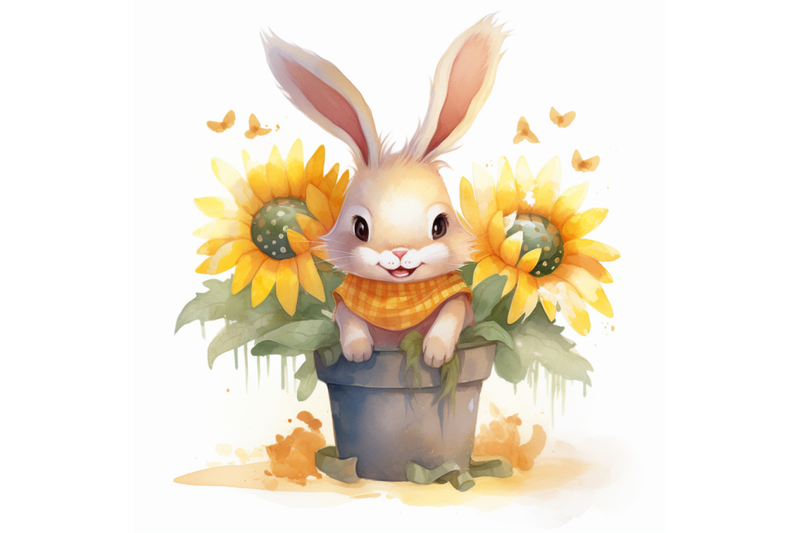 rabbit-with-sunflower