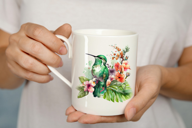 watercolor-tropical-hummingbird