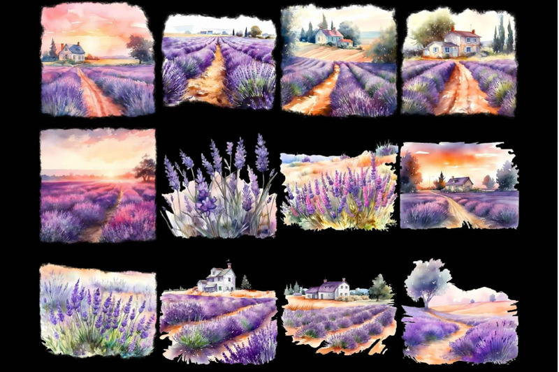 lavender-fields-overlay-clipart-watercolor-landscapes-png