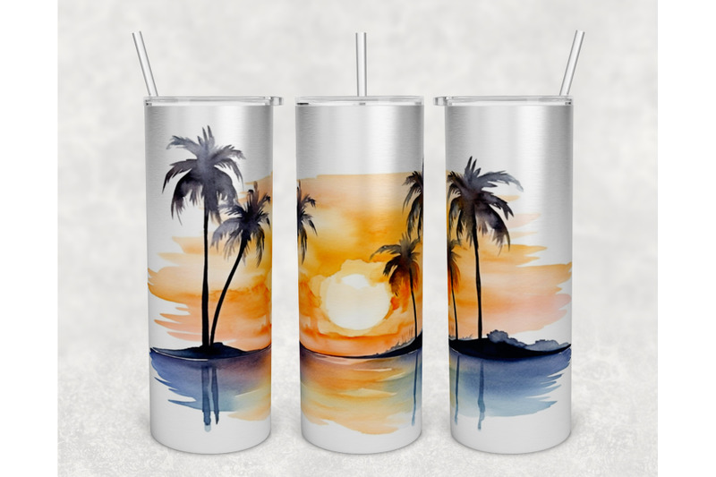 beach-sunset-tumbler-wraps-bundle-20-oz-skinny-tumbler-beach-sunset