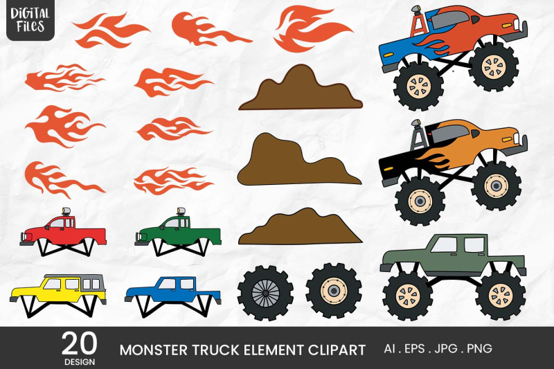 monster-truck-element-clipart-20-variations