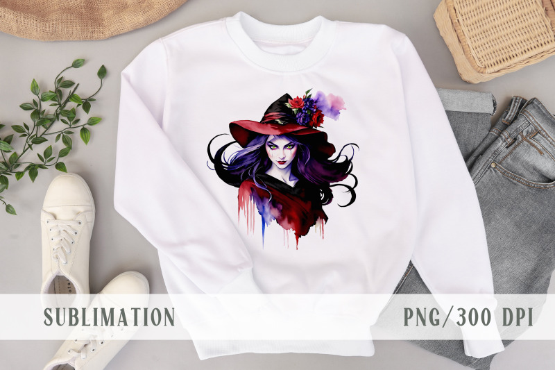 cute-watercolor-witch-png-clipart-halloween-sublimation