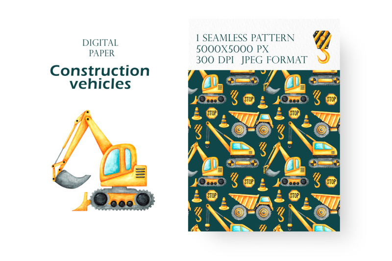 construction-vehicles-watercolor-seamless-pattern-baby-toys-cars